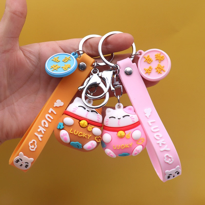 Pretty Lucky Cat Keychain - Cat Keychains