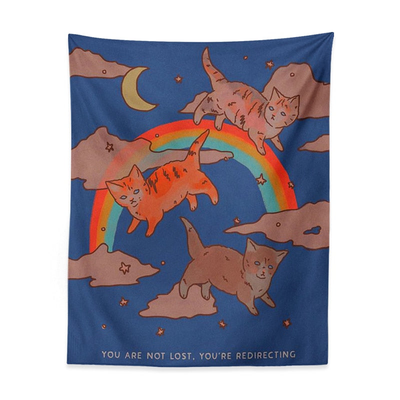 Rainbow Cat Tapestry - Cat Tapestry