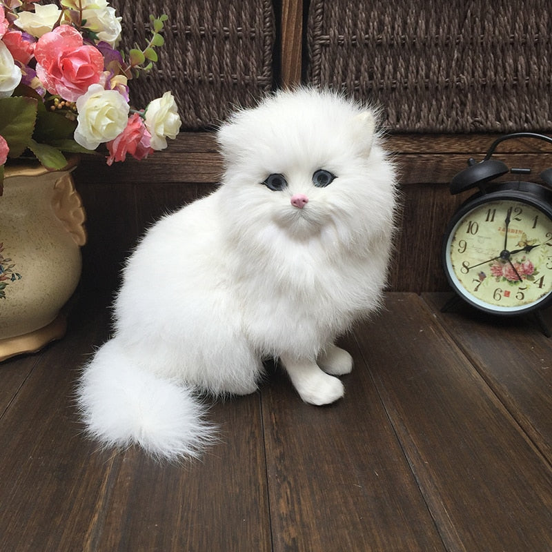 Realistic White Cat Plush