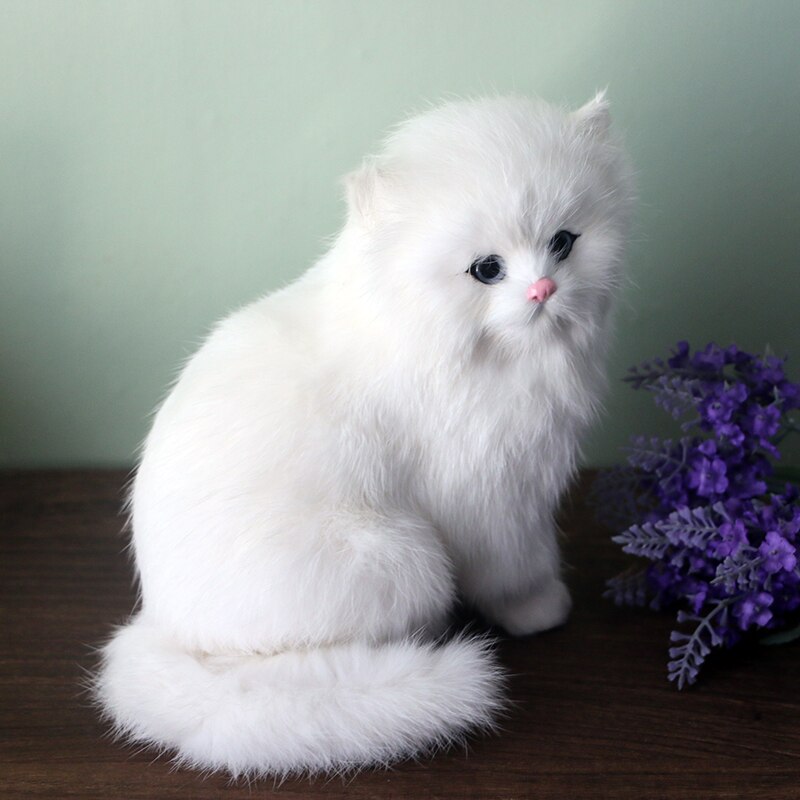 Realistic White Cat Plush