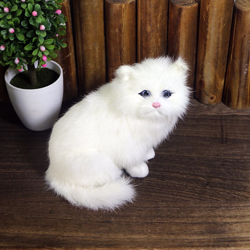 Realistic White Cat Plush