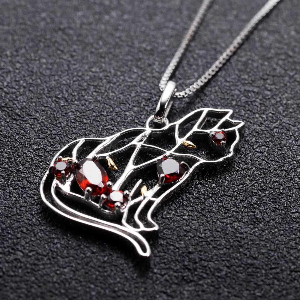 Red Cat Necklace - Cat necklace