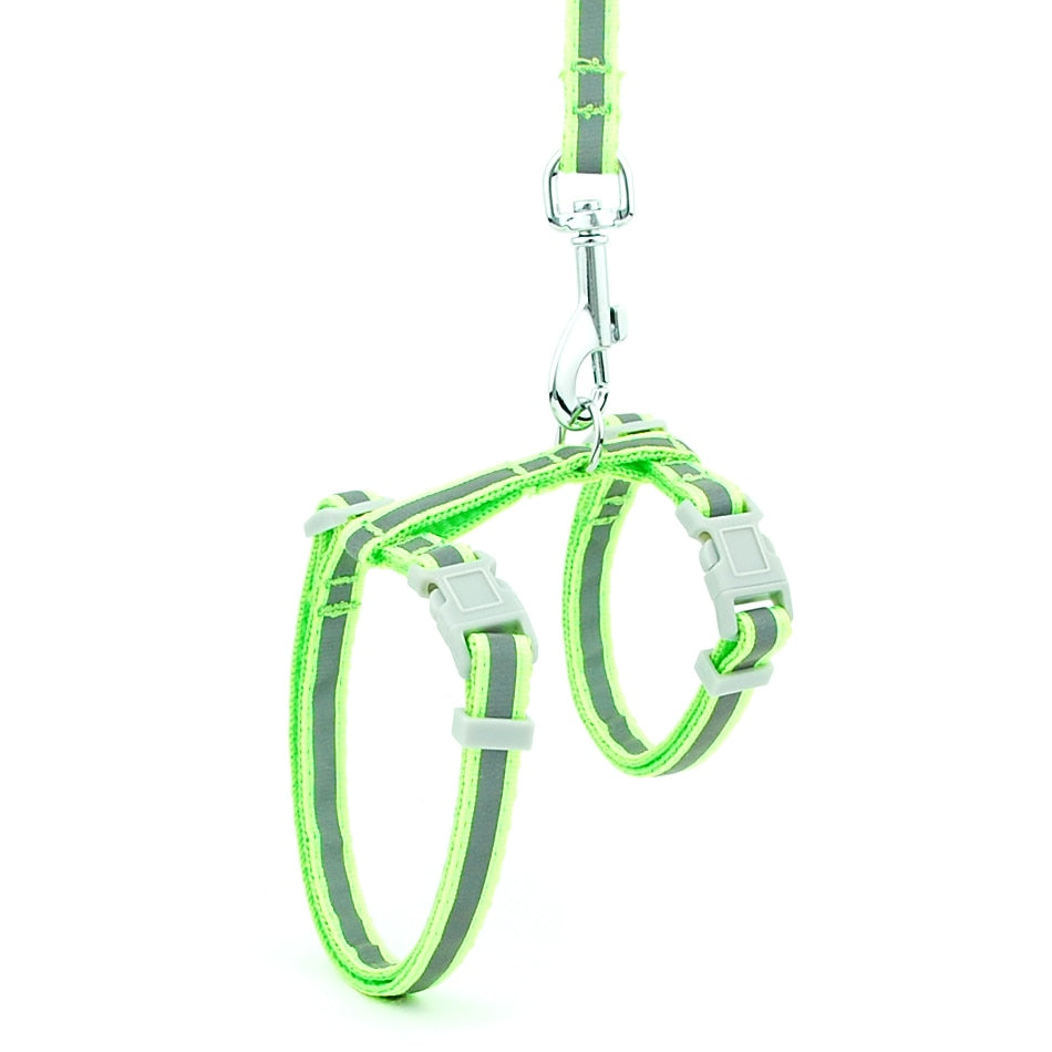 Reflective Cat Walk Harness - Green Reflective / M