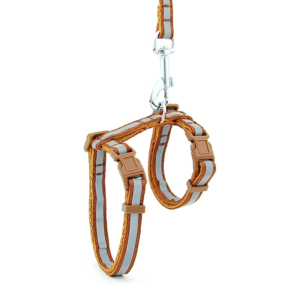 Reflective Cat Walk Harness - Brown Reflective / M
