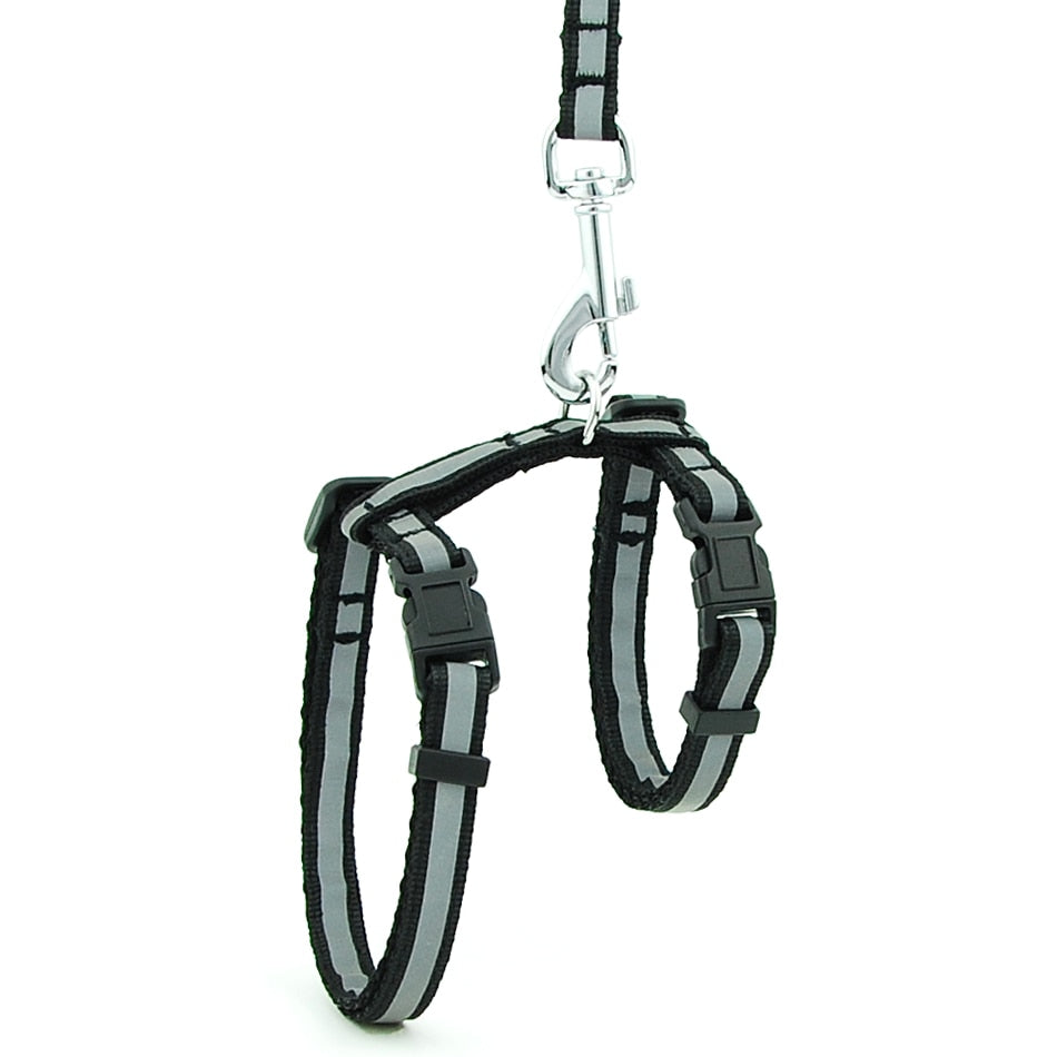 Reflective Cat Walk Harness - Black Reflective / M