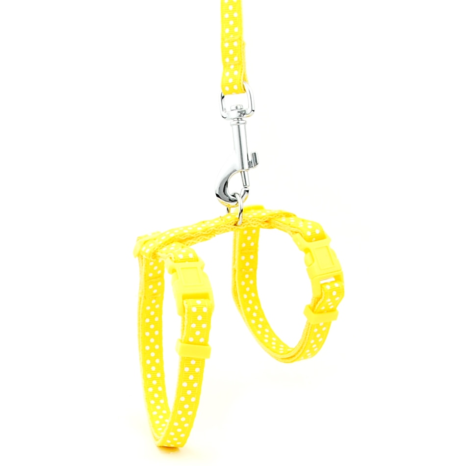 Reflective Cat Walk Harness - Yellow Dot Print / M