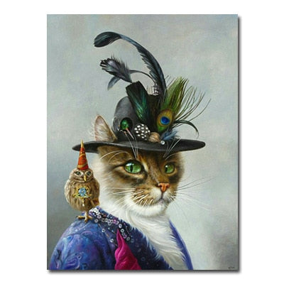 Renaissance Cat Paintings - 13X18cm unframed / White