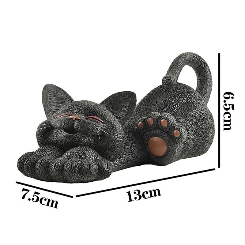 Resin Cat Statue - Black