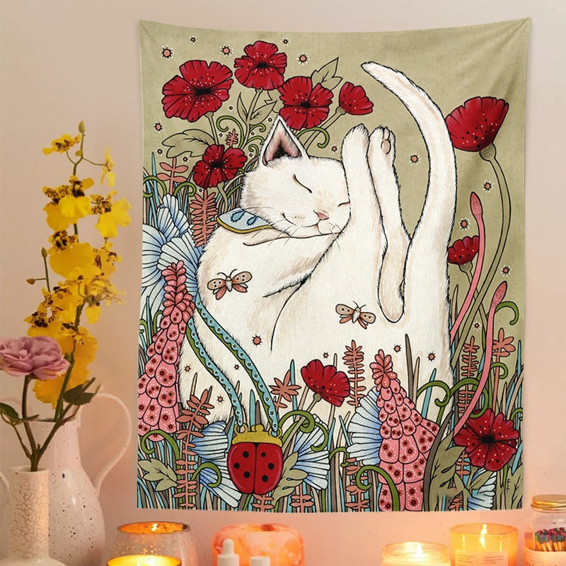 Retro Cat Tapestry - Cat Tapestry