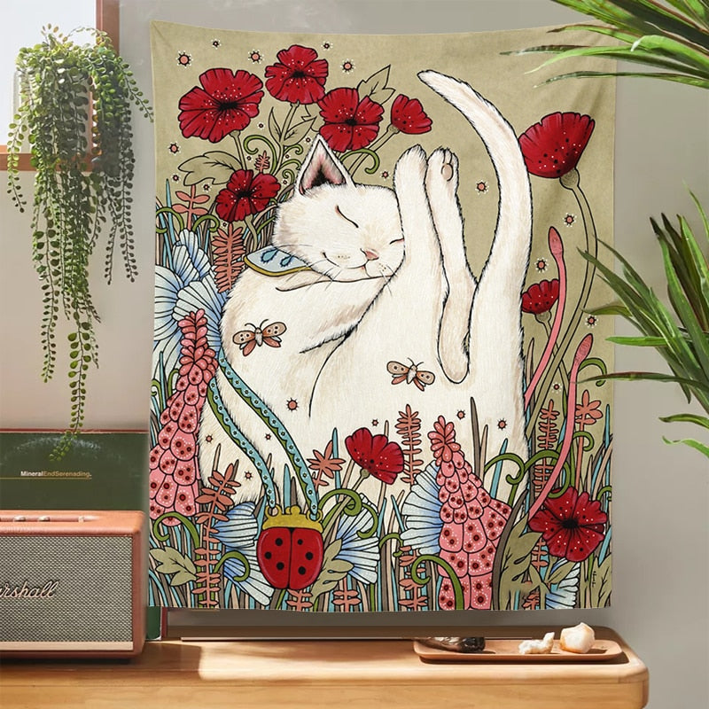 Retro Cat Tapestry - Cat Tapestry