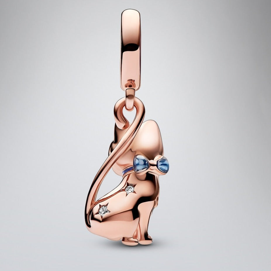 Rose Gold Cat Charm - Cat charms