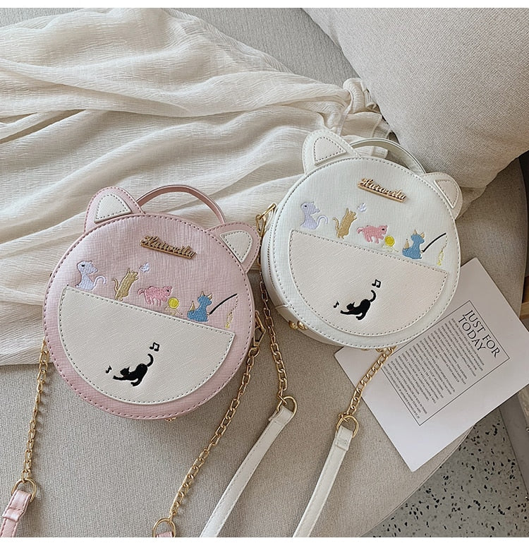 Round Cat Handbag - Cat Handbag