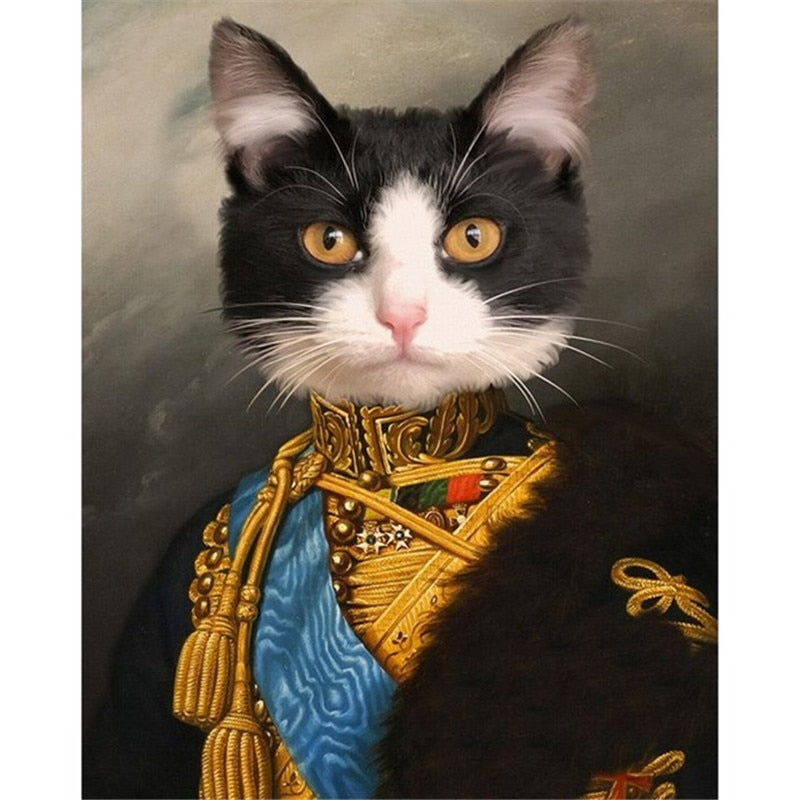 Royal Cat Painting - 20X30cm Unframed / Black