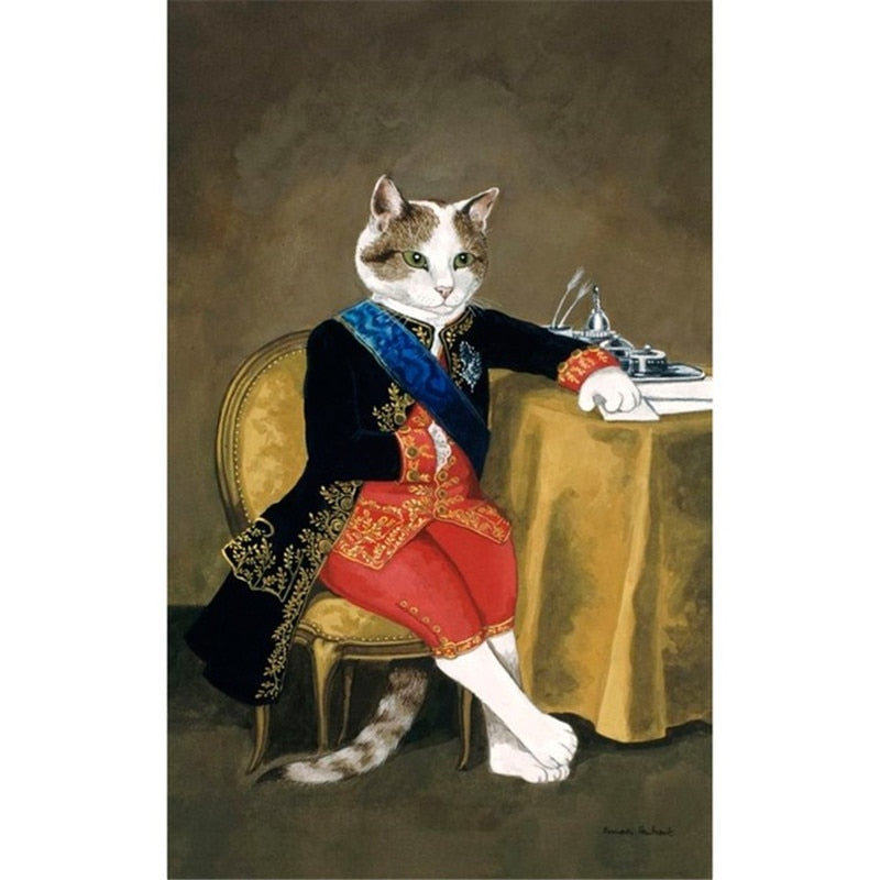 Royal Cat Painting - 20X30cm Unframed / Yellow