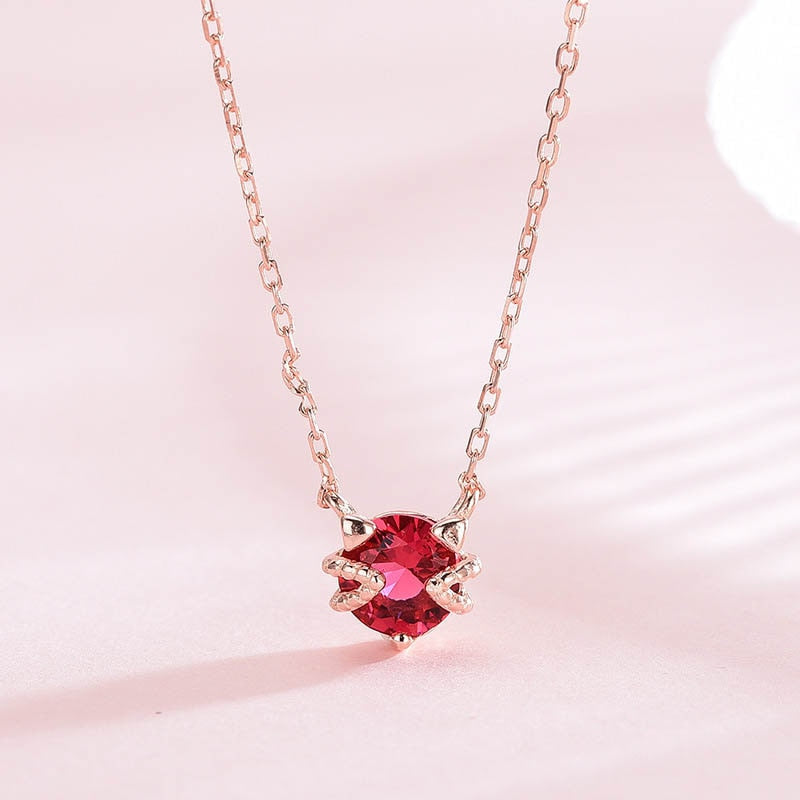 Ruby Cat Necklace - Cat necklace
