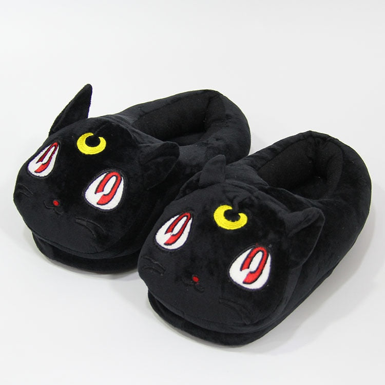 Sailor Moon Slippers - Black / 39 - Cat slippers
