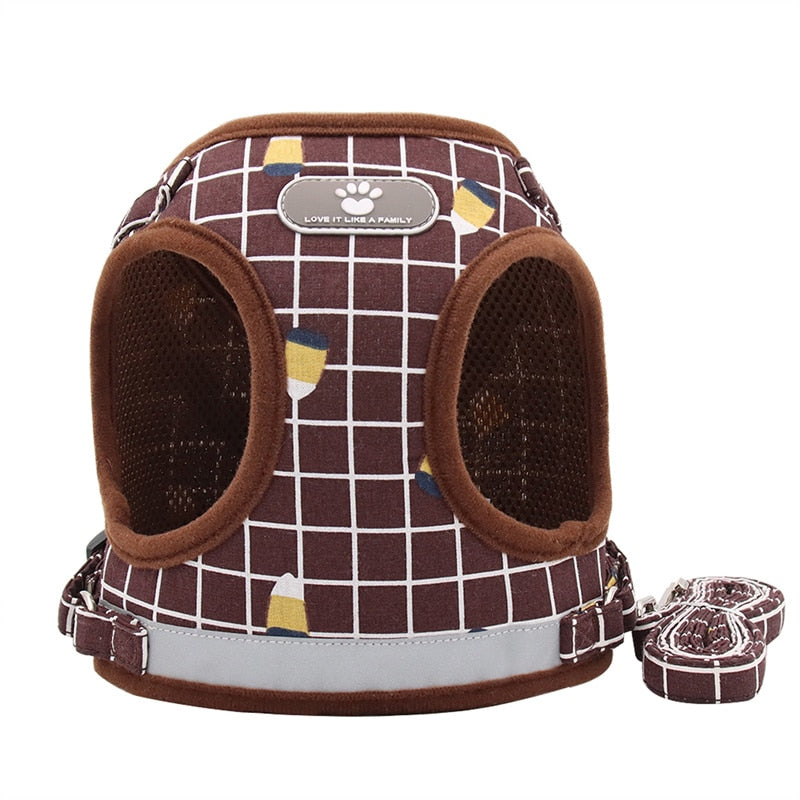 Secure Cat Harness - Coffee Plaid / XS