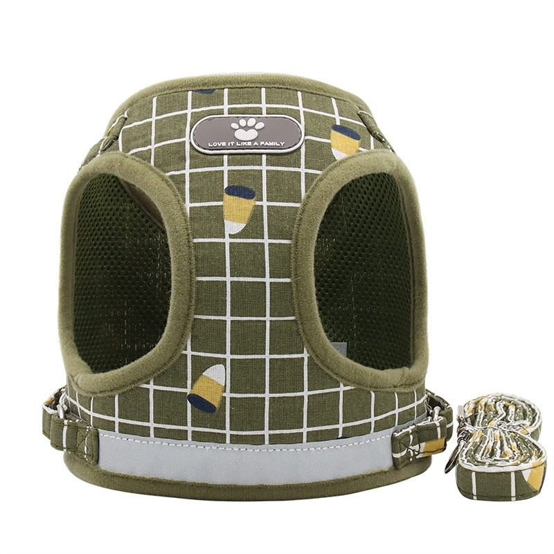 Secure Cat Harness - Green Plaid / XS