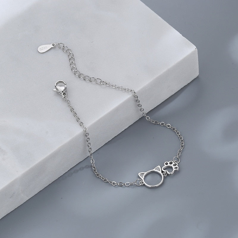 Silver Cat Bracelet - Cat bracelet