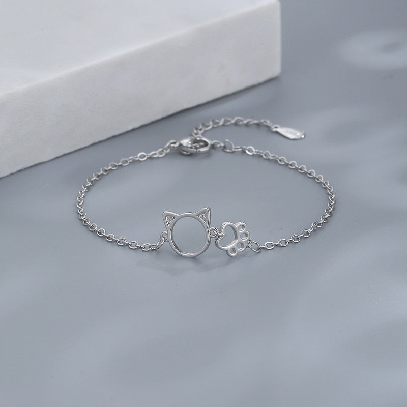 Silver Cat Bracelet - Cat bracelet