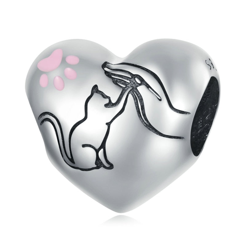 Silver Cat Charm - Silver - Cat charms