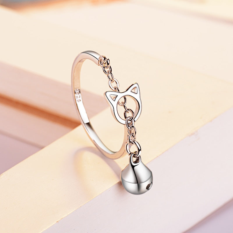 Silver Cat Ring - cat rings