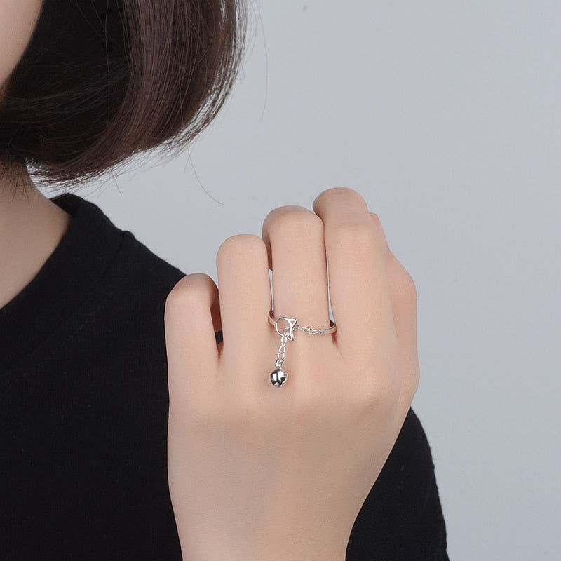 Silver Cat Ring - cat rings