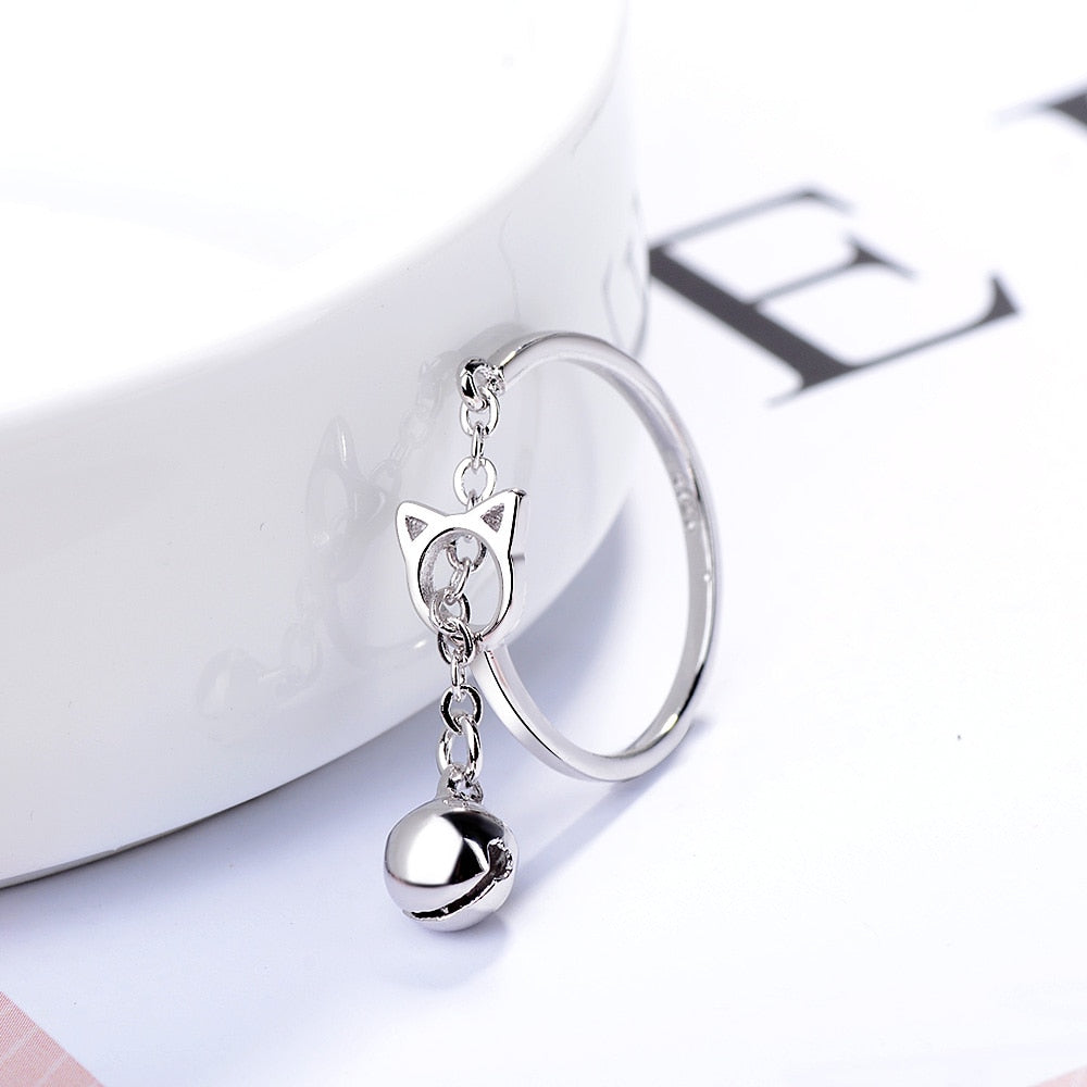 Silver Cat Ring - cat rings