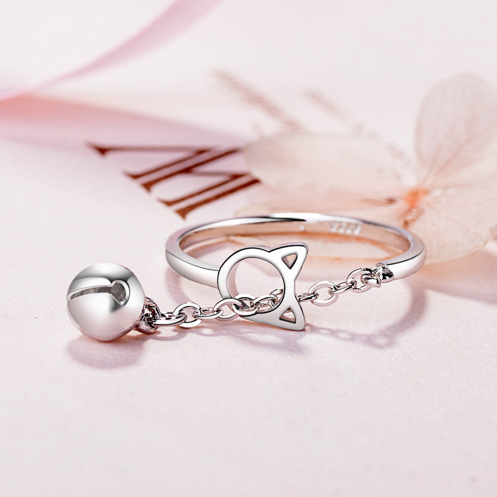 Silver Cat Ring - cat rings
