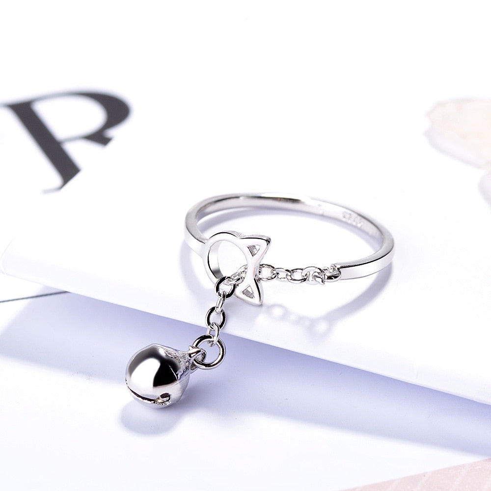 Silver Cat Ring - cat rings
