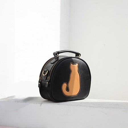 Simple Cat Handbag - Black - Cat Handbag