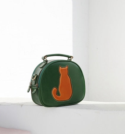 Simple Cat Handbag - Green - Cat Handbag