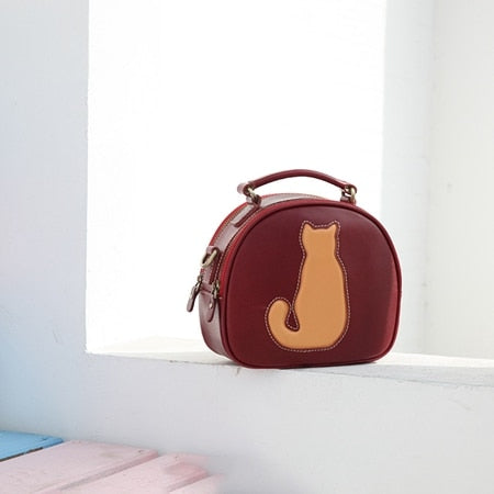 Simple Cat Handbag - Red - Cat Handbag