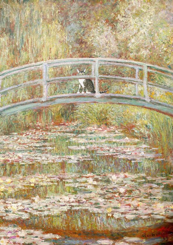 Simple Cat Painting - A4 21x30cm no frame / Yellow