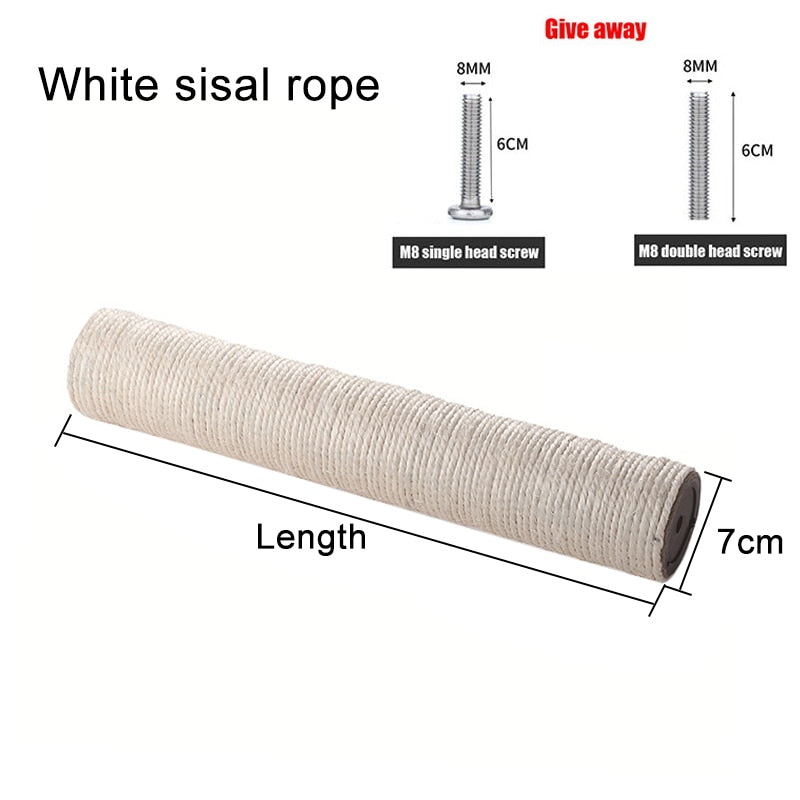 Simple Cat Scratching Post - White sisal / 12.5cm - Cat