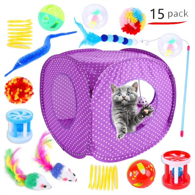 Simulation Cat Toy Set - Purple - Cat Toys