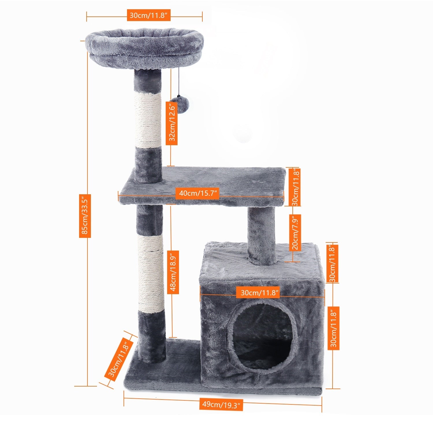 Small Cat Tree - Grey / L / United States