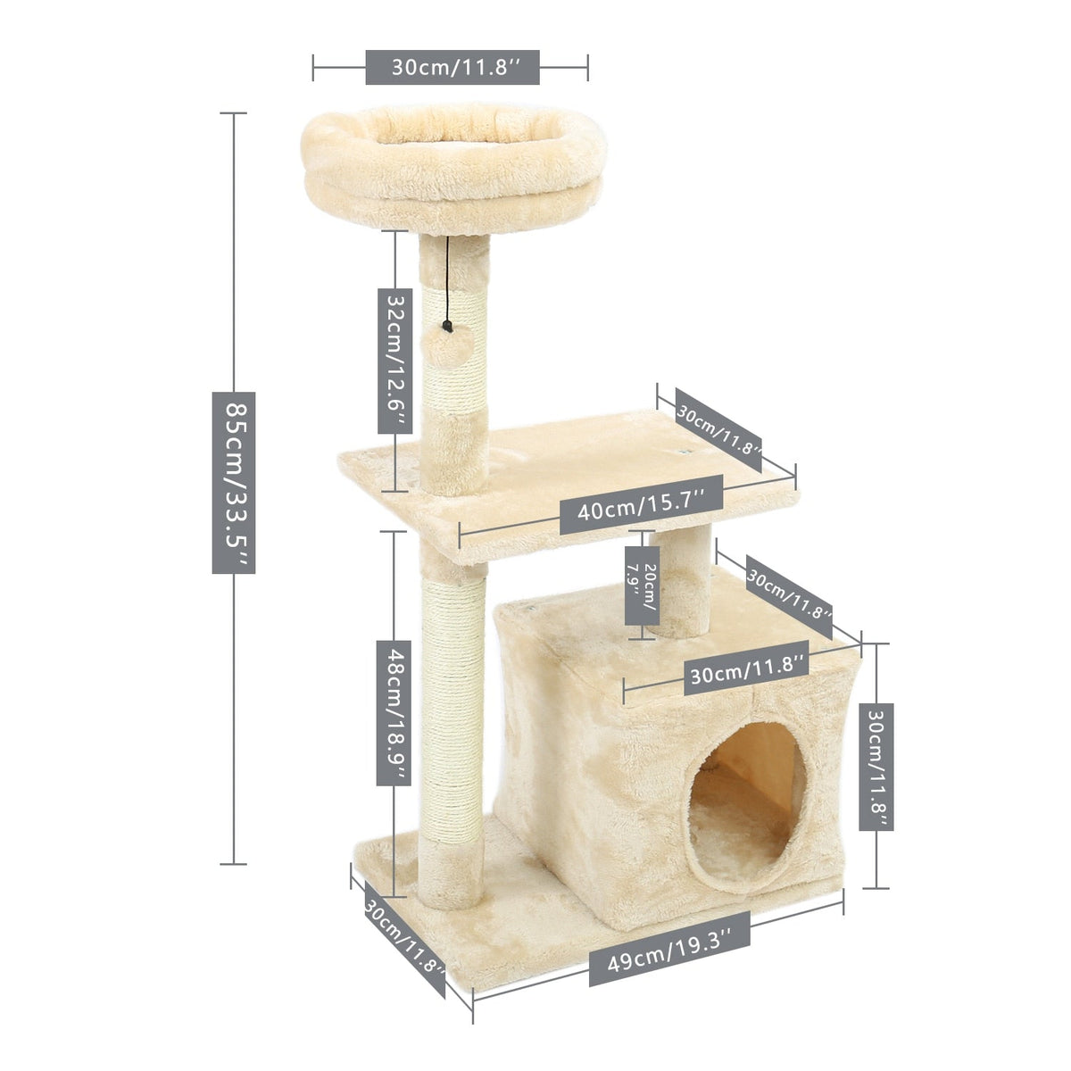 Small Cat Tree - Grey / L / United States