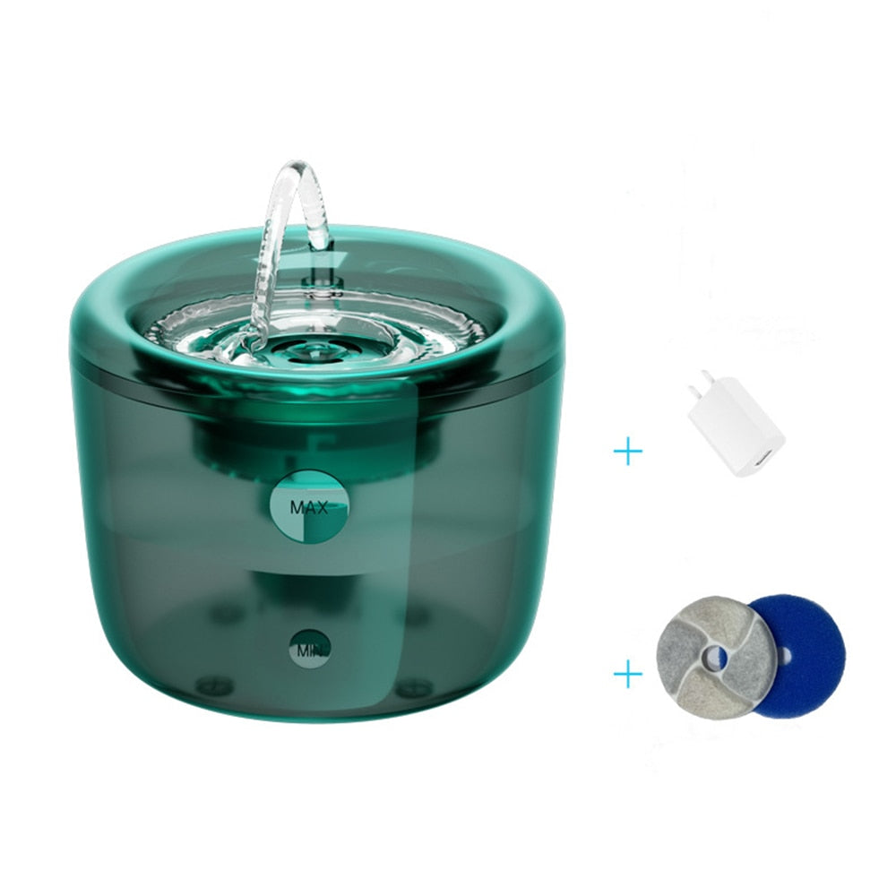 Small Cat Water Fountain - Green Cat Fountain - Cat water