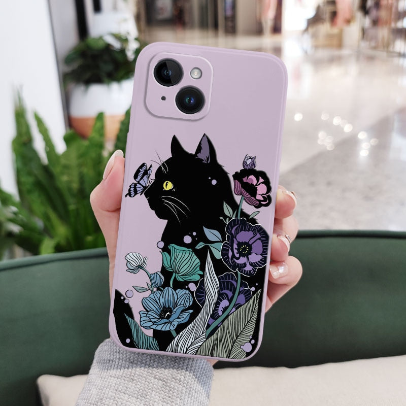 Soft Black iPhone Cat Phone Case - Cat Phone Case