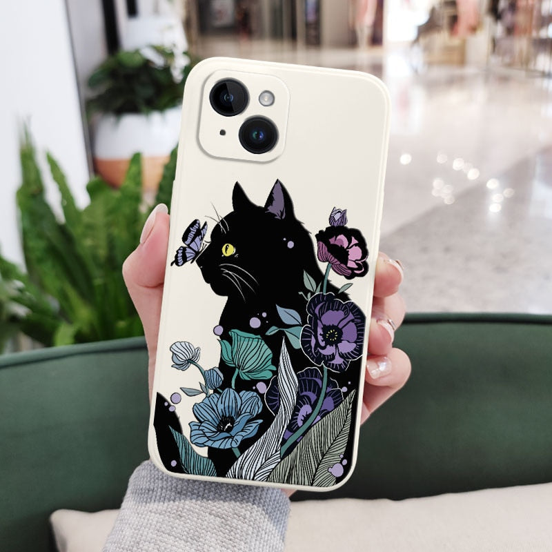 Soft Black iPhone Cat Phone Case - Cat Phone Case