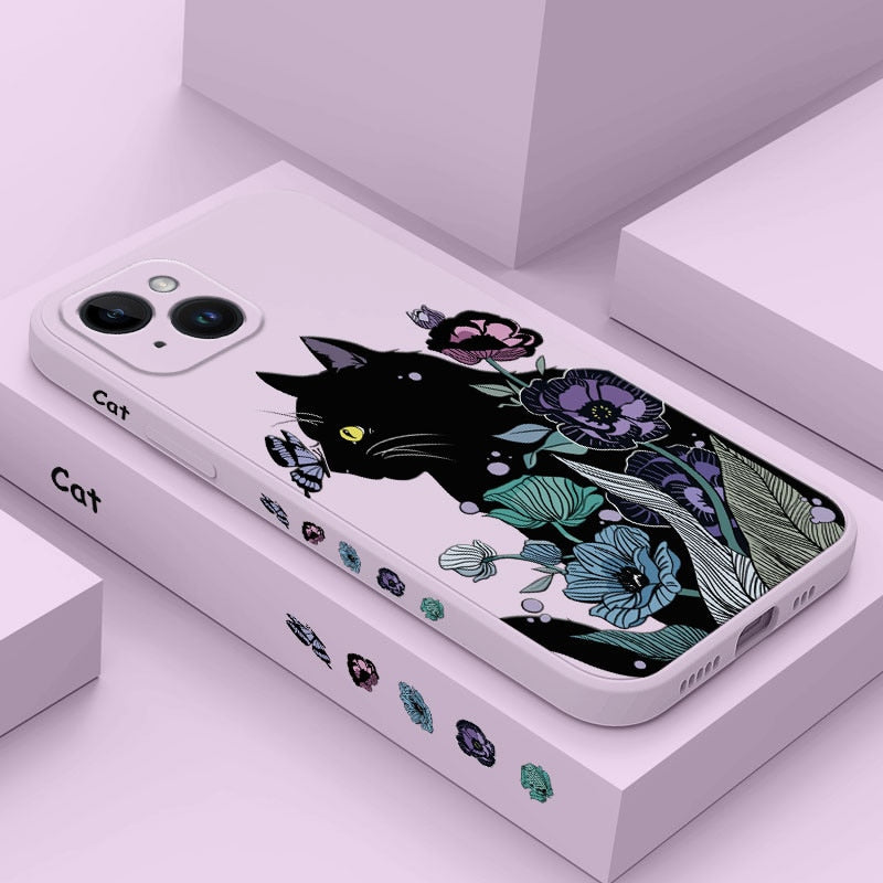 Soft Black iPhone Cat Phone Case - Cat Phone Case