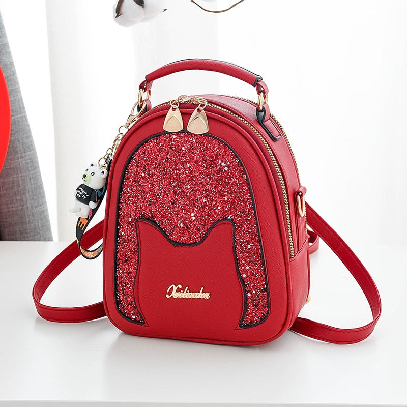 Sparkly Cat Handbag - Red - Cat Handbag