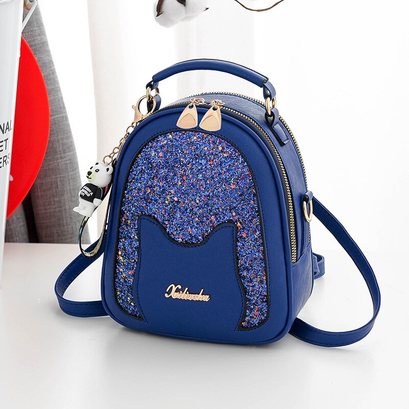 Sparkly Cat Handbag - Blue - Cat Handbag