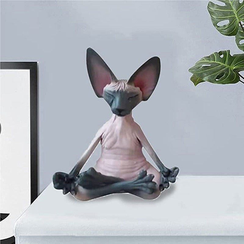 Sphinx Cat Statue - Pink Black