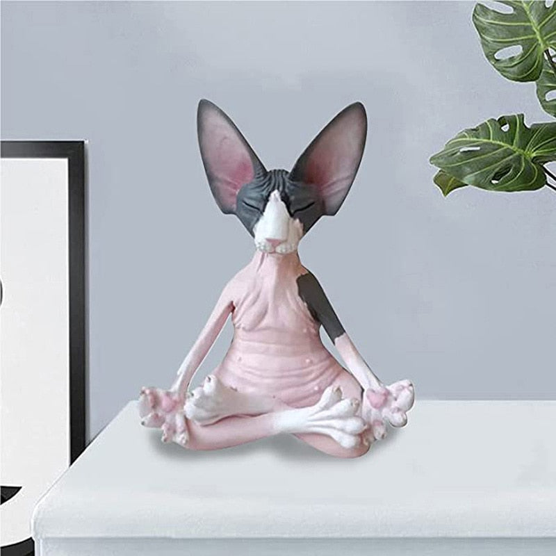 Sphinx Cat Statue - Pink Grey