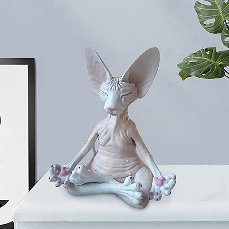 Sphinx Cat Statue - White