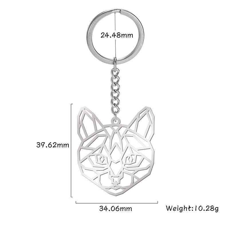 Stainless Cat Keychain - Cat Keychains