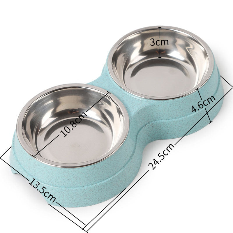 Stainless Steel Cat Bowls - Blue - Cat Bowls