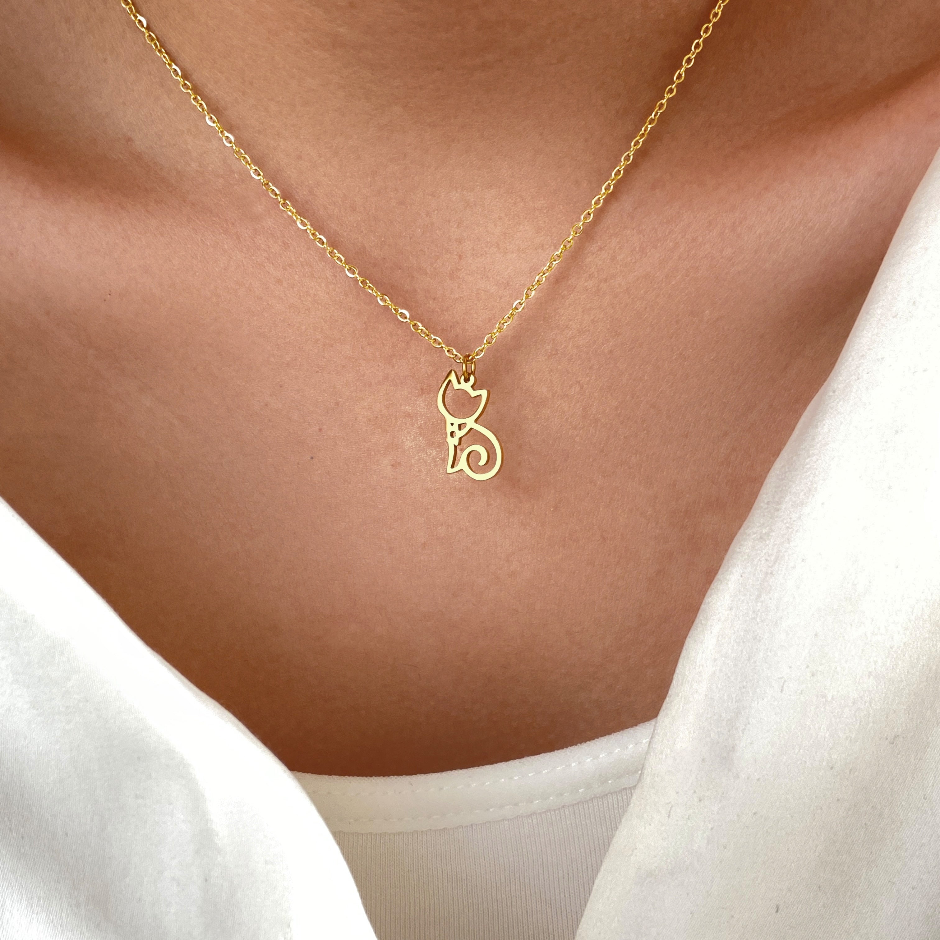 Stainless Steel Cat Necklace - Cat necklace